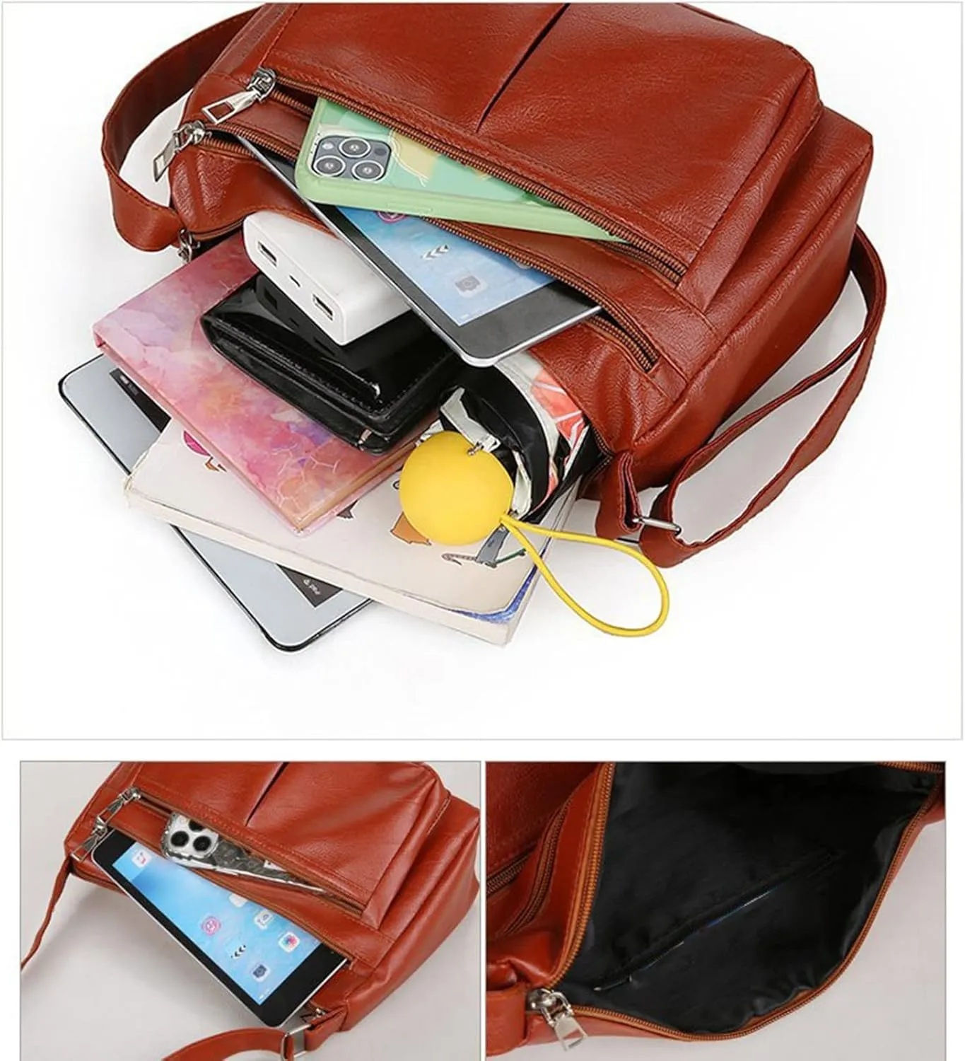 Tote Bag For Women Casual Leather Retro Shoulder Bags Versatile Cross Body Handbags For Shopping Travel Essential Q