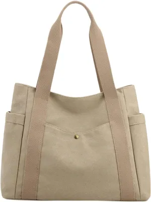 Tote Bags for Women Summer Causal Canvas Handbags Lightweight Foldable Reusable Shoulder Bag Hobos Top Handle Schoolbag