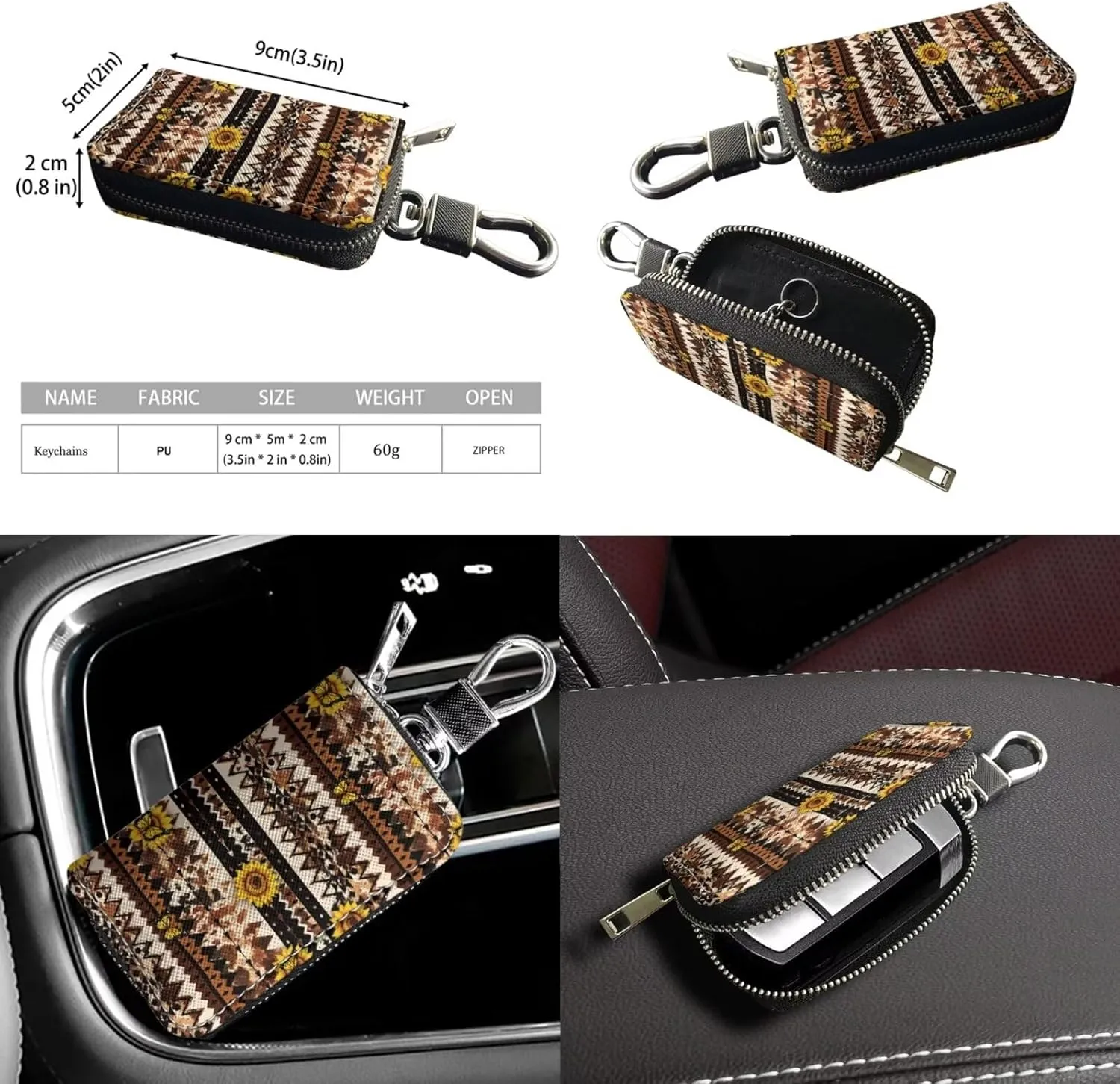 Tote Bags Set 2 Piece Saddle Bags Crossbody Bags for Women Car Key Fob Protector