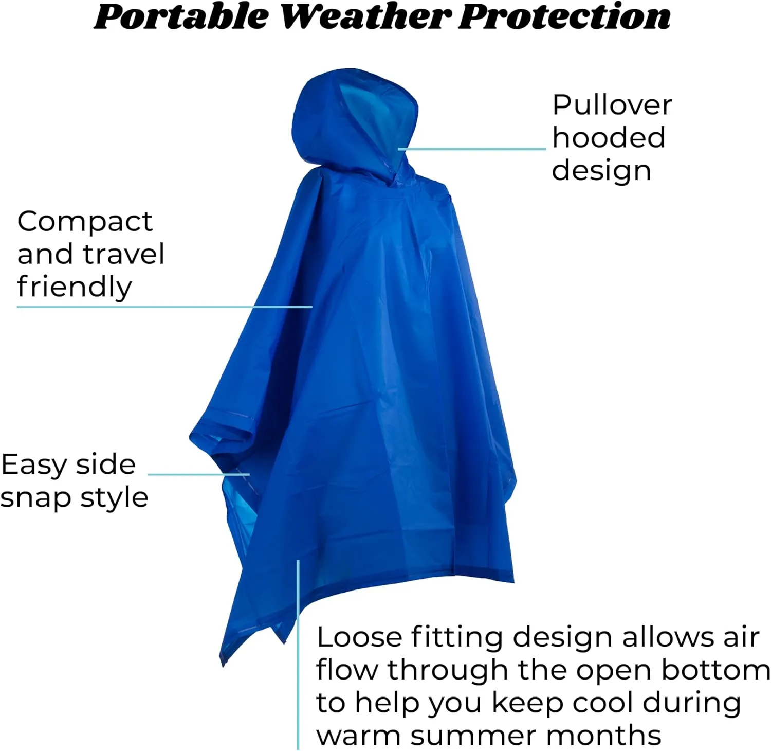 totes Adult's Rain Poncho