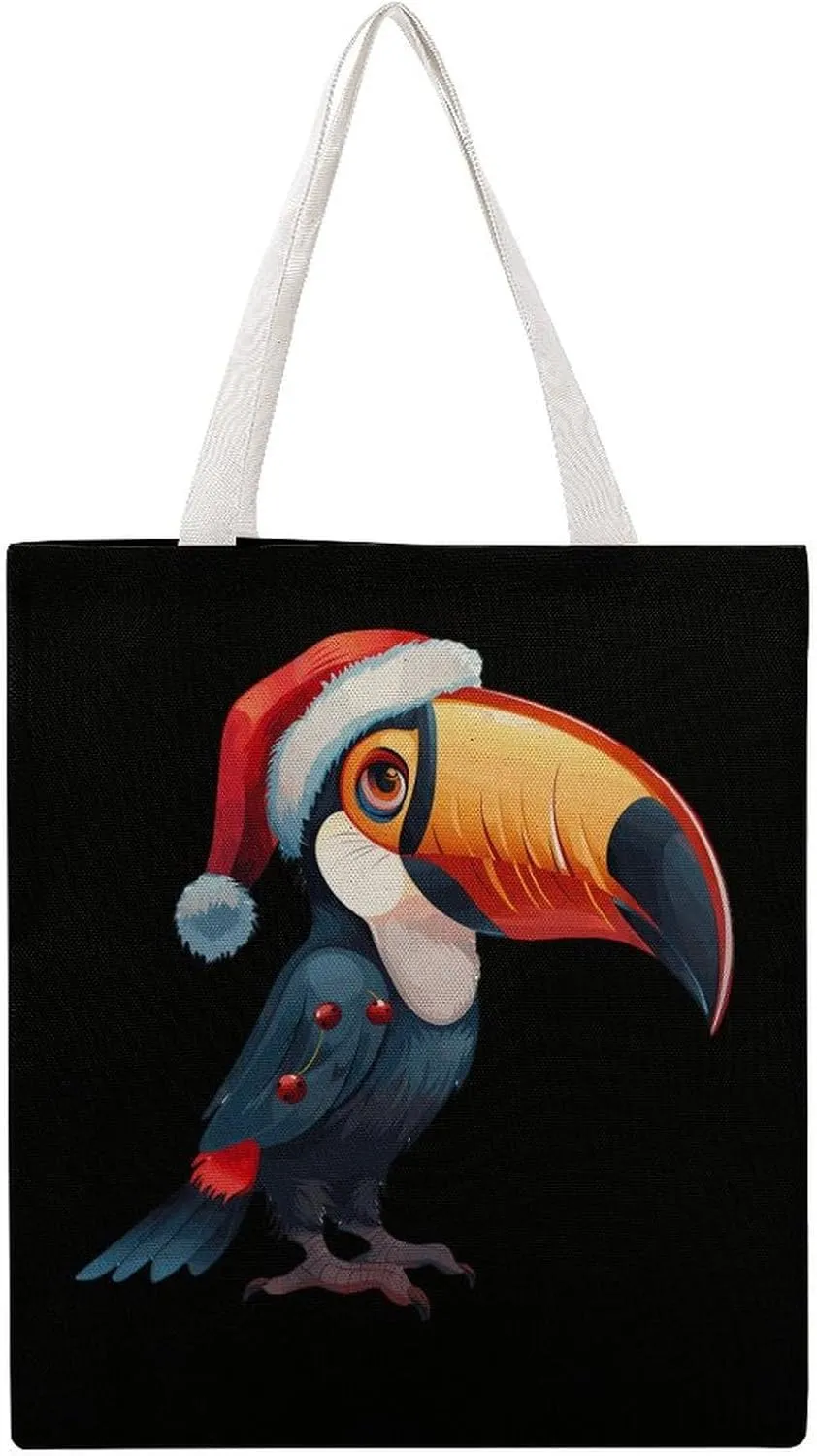 Toucans Canvas Tote Bag Casual Handbags Grocery Shopping Purses Work Bag for Women