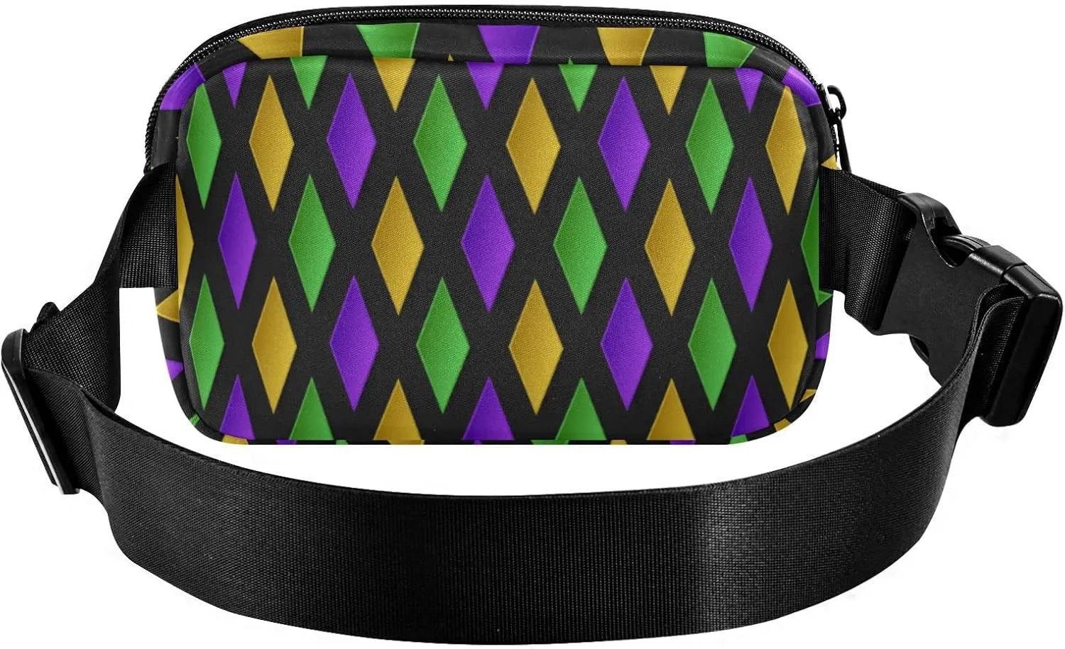 Traditional Mardi Gras Fanny Pack for Women Men Crossbody Belt Bag Fashion Waist Packs Purse with Adjustable Strap Dupes for Cycling Running Hiking