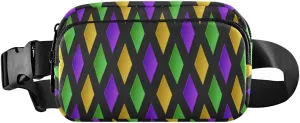 Traditional Mardi Gras Fanny Pack for Women Men Crossbody Belt Bag Fashion Waist Packs Purse with Adjustable Strap Dupes for Cycling Running Hiking