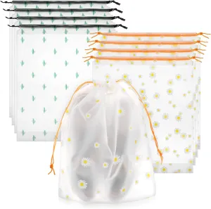 Travel Shoe Bags 8 PCS Clear Shoes Storage Bag with Drawstring Chrysanthemums Cactus Pattern Drawstring Cosmetic Bag Waterproof Travel Storage Bags Dust Bags for Packing Clothes (13.811.8 inches)