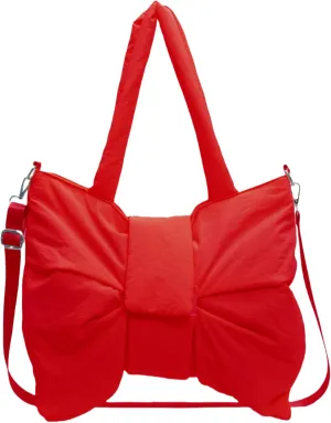 Trendy Bow Design Shoulder Crossbody Bags for Women Quilted Large Nylon Hobos Handbags and Purses Lightweight