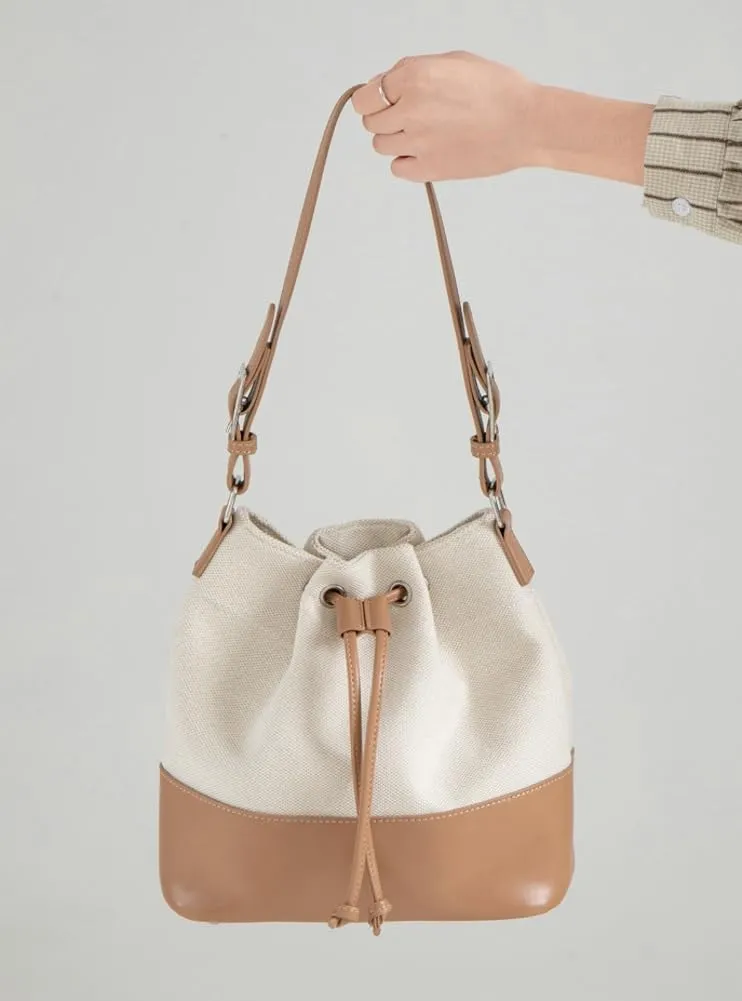 Trendy Bucket Bag for Women Vegan Leather Shoulder Bags Large Tote Purse Handbags Splicing Underarm Satchels 2025