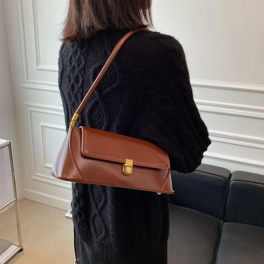 Trendy Purses for Women Satchel Leather Tote Bag Y2k Small Shoulder Bag Vintage Hobo Handbag Evening Clutch Purse