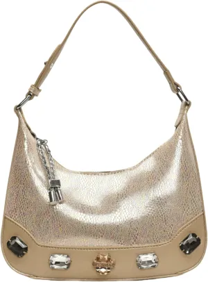 Trendy Snake Print Hobos Handbag Purse for Women Shoulder Crossbody Bag Retro Diamond Totes with Removable Strap