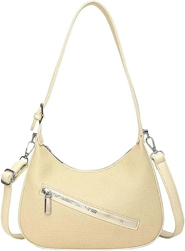Trendy Vegan Leather Crossbody Shoulder Bags for Women Small Dumpling Tote Purse Y2k Zipper Handbags Satchels