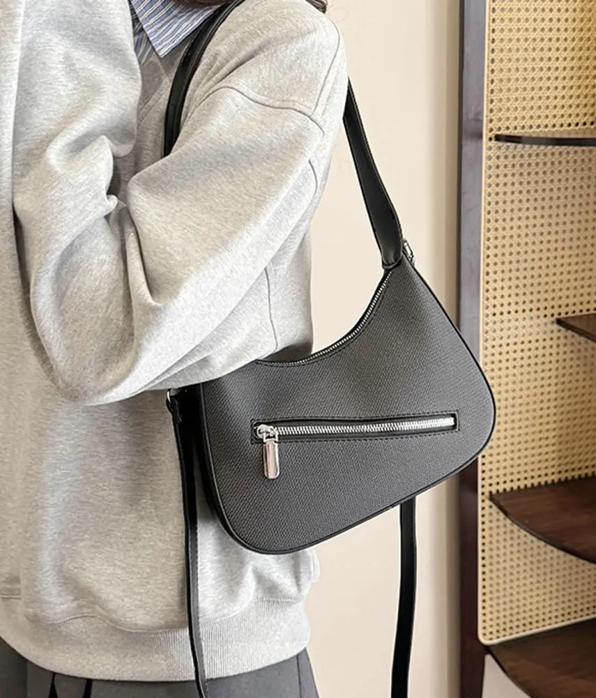 Trendy Vegan Leather Crossbody Shoulder Bags for Women Small Dumpling Tote Purse Y2k Zipper Handbags Satchels