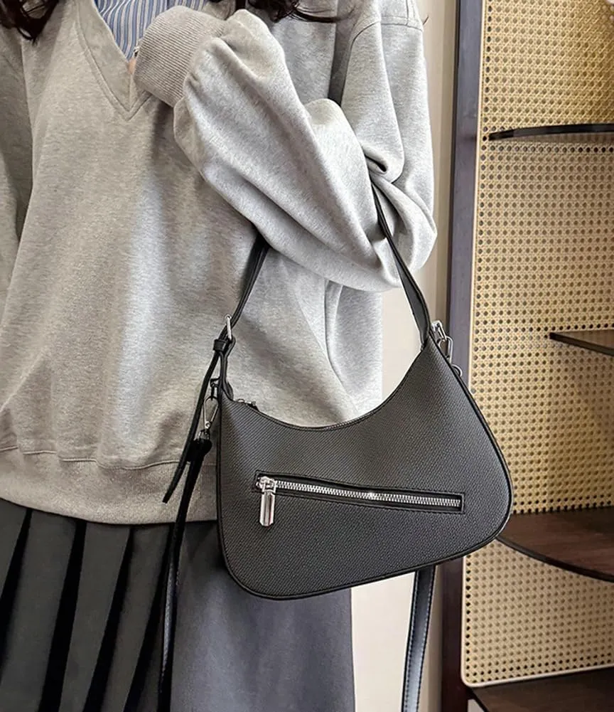 Trendy Vegan Leather Crossbody Shoulder Bags for Women Small Dumpling Tote Purse Y2k Zipper Handbags Satchels