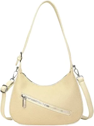 Trendy Vegan Leather Crossbody Shoulder Bags for Women Small Dumpling Tote Purse Y2k Zipper Handbags Satchels