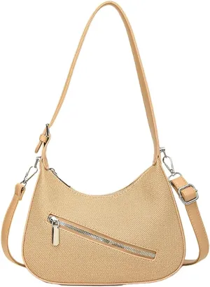 Trendy Vegan Leather Crossbody Shoulder Bags for Women Small Dumpling Tote Purse Y2k Zipper Handbags Satchels