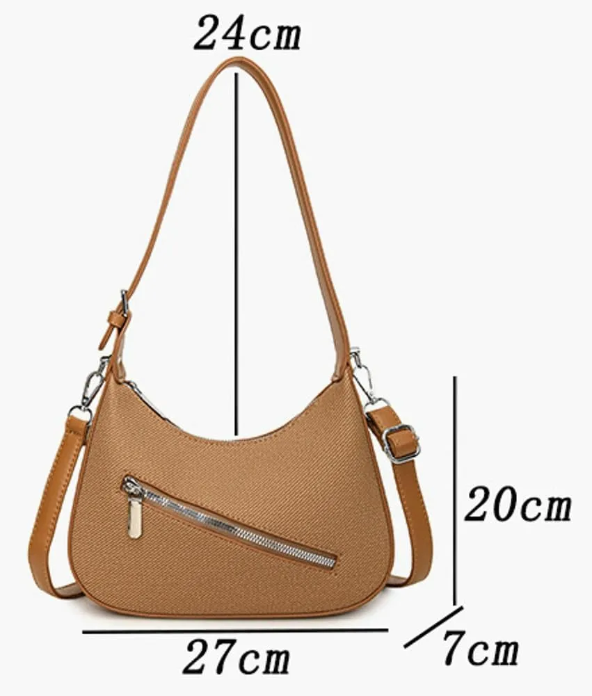 Trendy Vegan Leather Crossbody Shoulder Bags for Women Small Dumpling Tote Purse Y2k Zipper Handbags Satchels