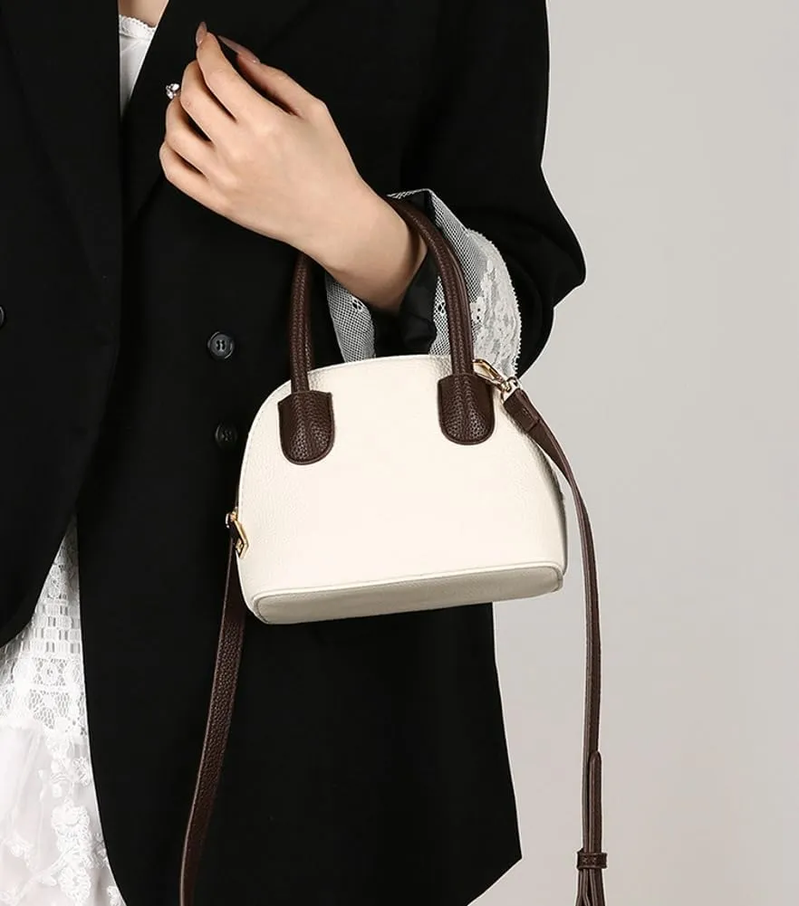 Trendy Vegan Leather Shoulder Bag for Women Small Y2k Crossbody Tote Purse Shell Handbags Top Handle Satchels