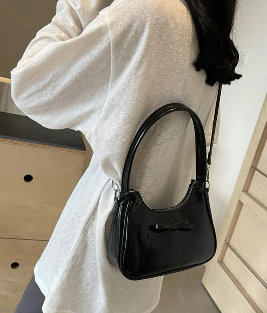 Trendy Vegan Leather Shoulder Crossbody Bag for Women Small Y2k Tote Purse Cute Handbags Top Handle Satchels