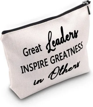 TSOTMO Boss Gift Boss Appreciation Gifts Cosmetic Bag Women Travel Pouches Toiletry Bag Cases (Great Leaders)