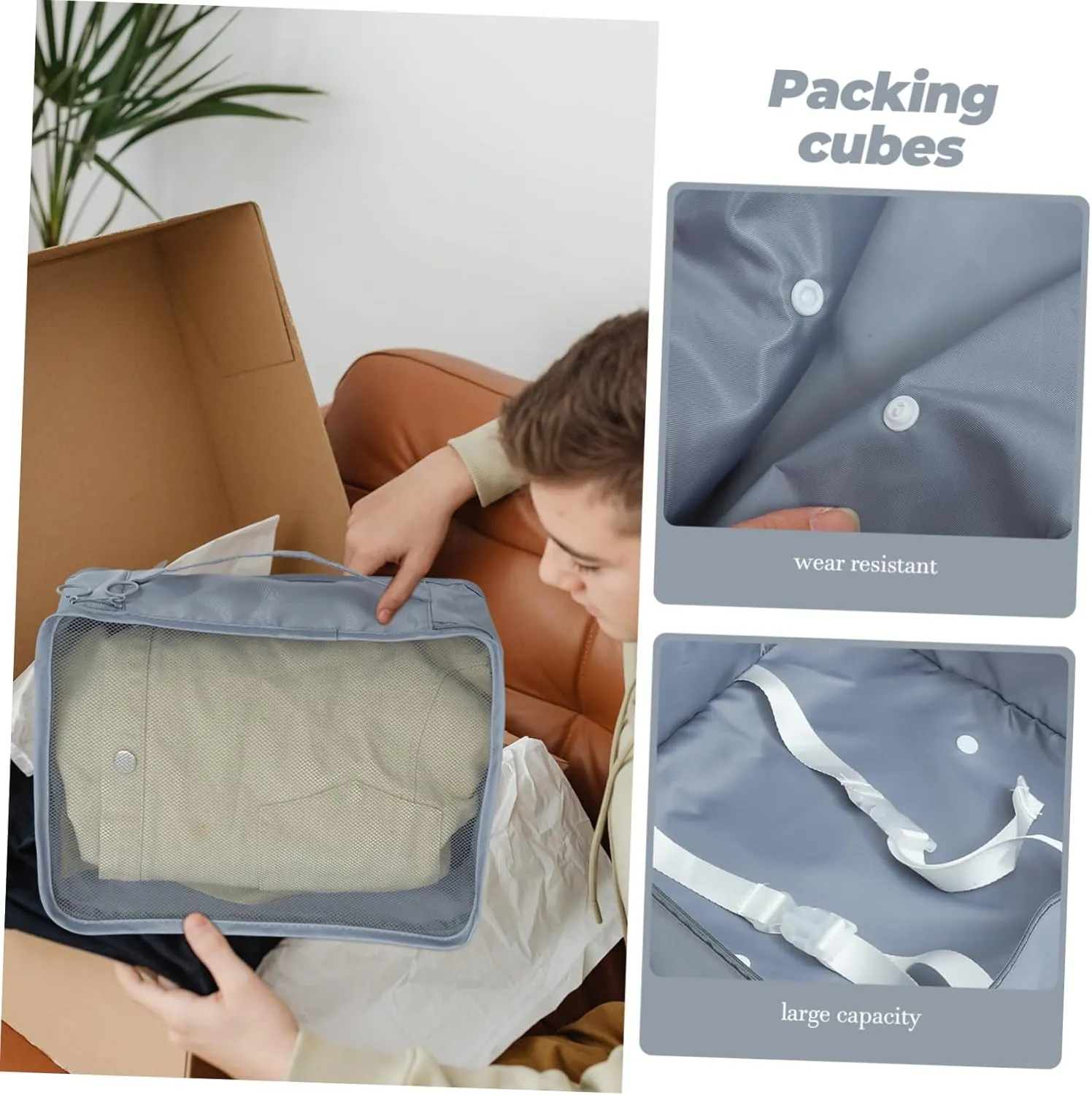 VALICLUD 7pcs Travel Packing Cubes for Suitcase Luggage Organizer Bags Set for Travel Pouches