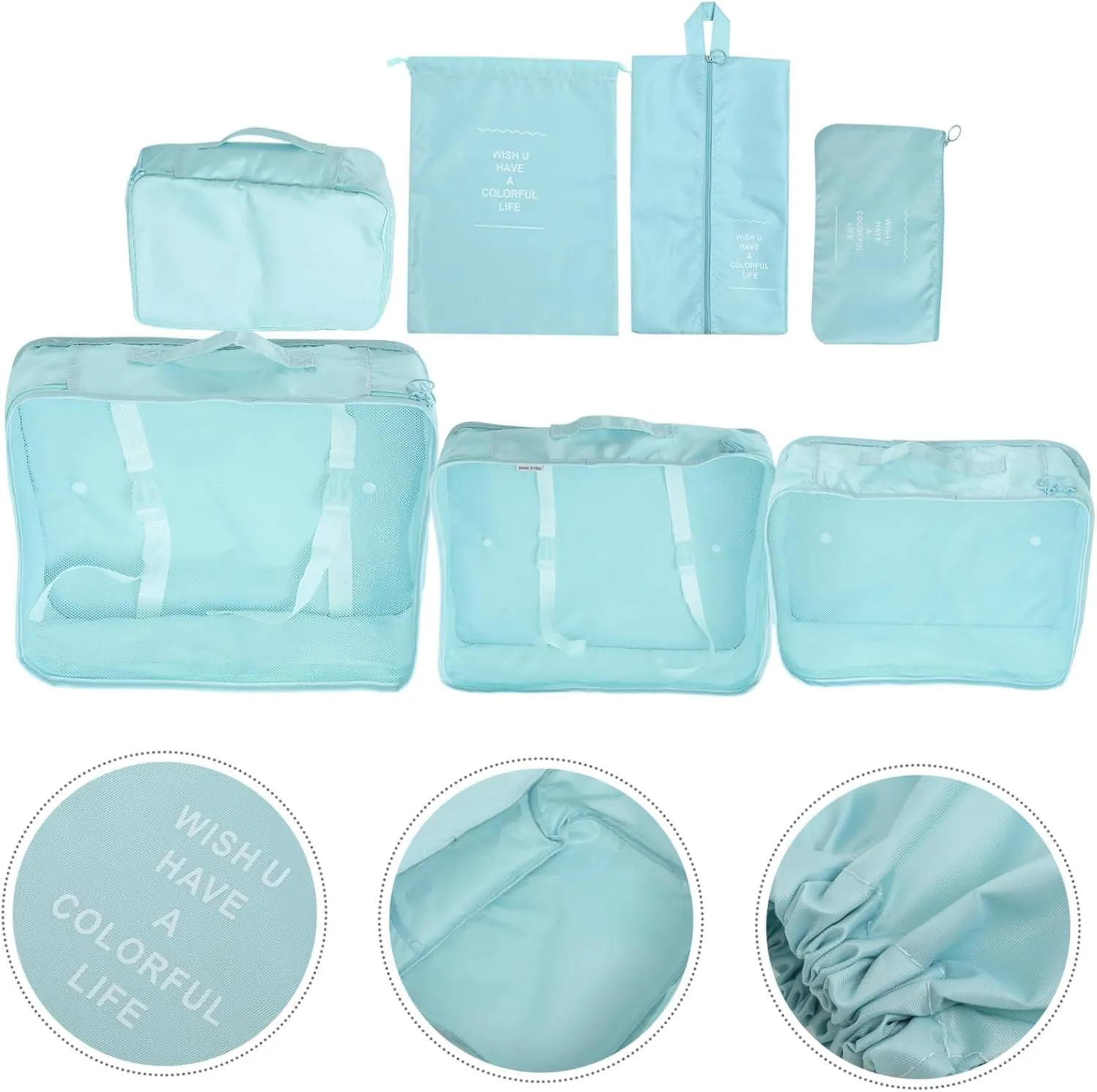 VALICLUD Travel Packing Cubes Set 7pcs Luggage Organizer Bags Suitcase Packing Cubes Travel Pouches Suitcase Organizer