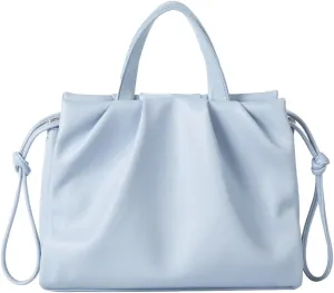 Vegan Leather Crossbody Bag for Women Cute Cloud Shoulder Tote Purse Large Pleated Top Handle Handbag Satchels