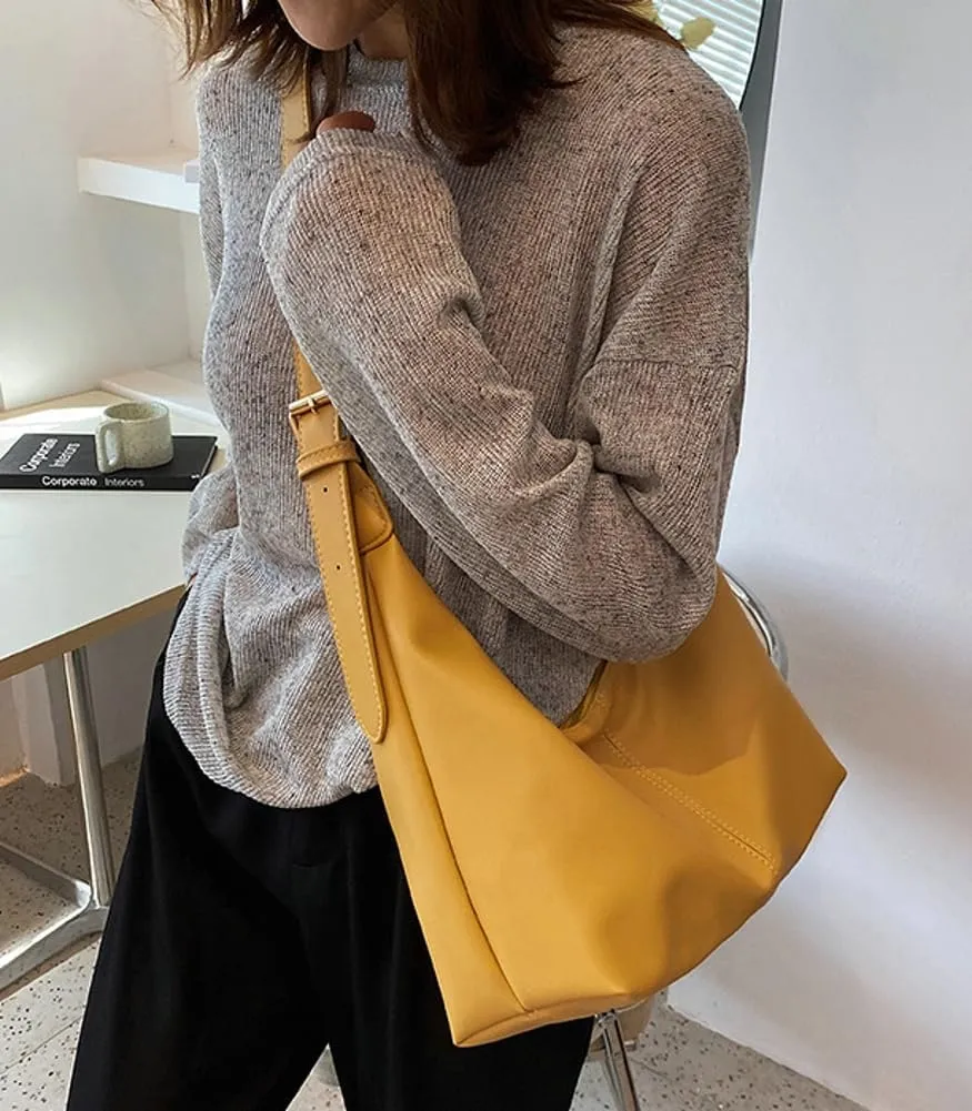 Vintage Shoulder Crossbody Purses for Women Large Dumpling Tote Bag Soft Vegan Leather Handbags Adjustable Satchels