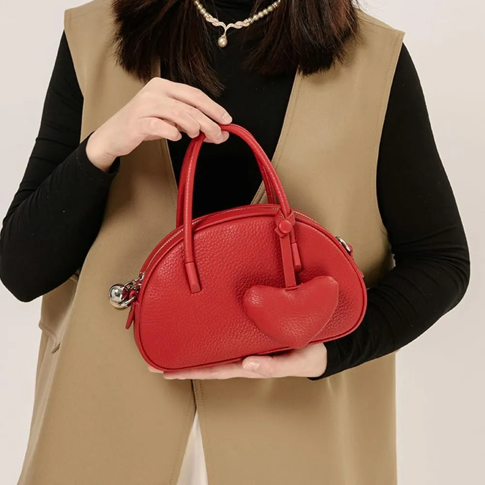 Vintage Small Crossbody Purse for Women Soft Vegan Leather Shoulder Tote Bag Cute Shell Handbags Clutch Satchels