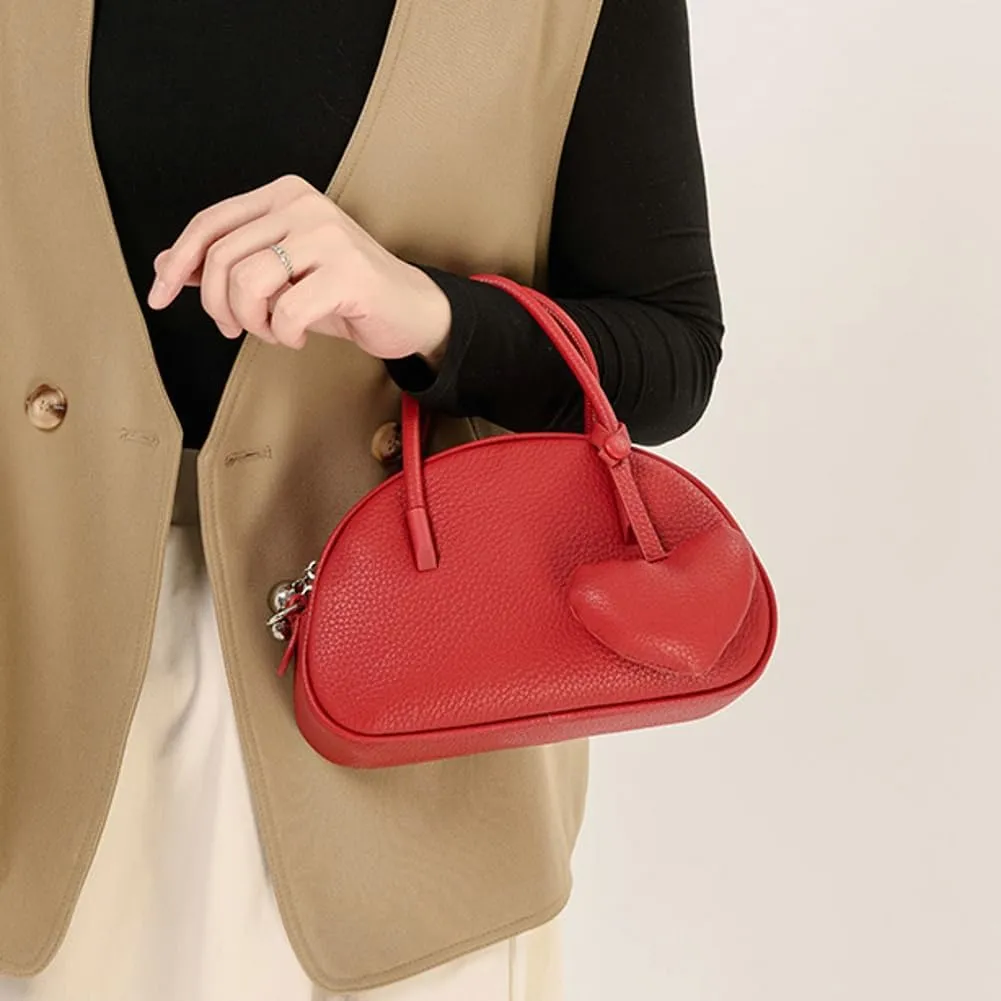 Vintage Small Crossbody Purse for Women Soft Vegan Leather Shoulder Tote Bag Cute Shell Handbags Clutch Satchels