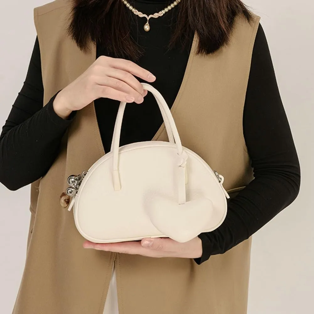 Vintage Small Crossbody Purse for Women Soft Vegan Leather Shoulder Tote Bag Cute Shell Handbags Clutch Satchels