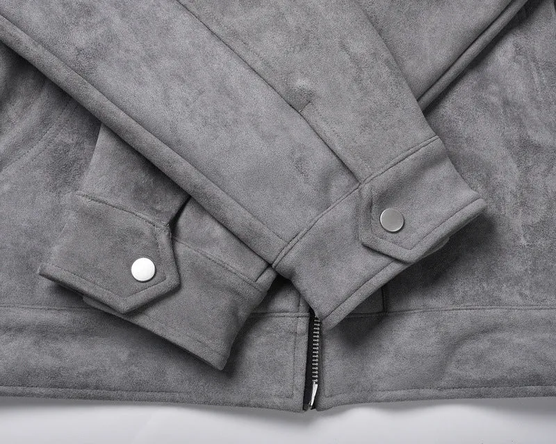 Vintage Solid Deerskin Multi-Pocket Zip Jacket