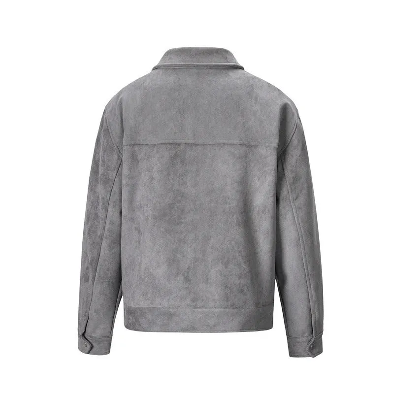 Vintage Solid Deerskin Multi-Pocket Zip Jacket