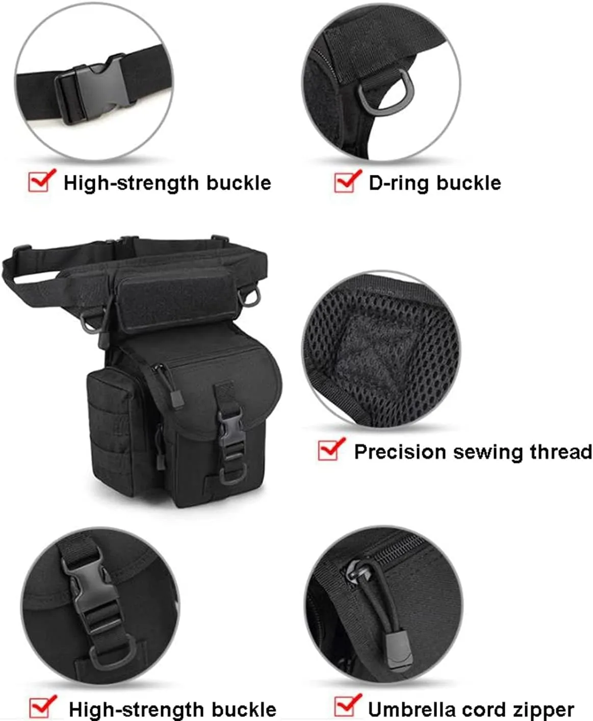 Waterproof Drop Leg Pouch Bag, Outdoor Bike Cycling Hiking Thigh Bag, Drop Leg Bag Pouches(Black)
