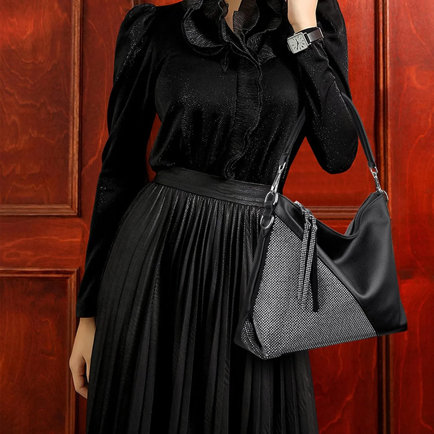 Women Bags Vintage Soft Leather Shoulder Bag Femlae Hobos Crossbody Bag Ladies Handbag