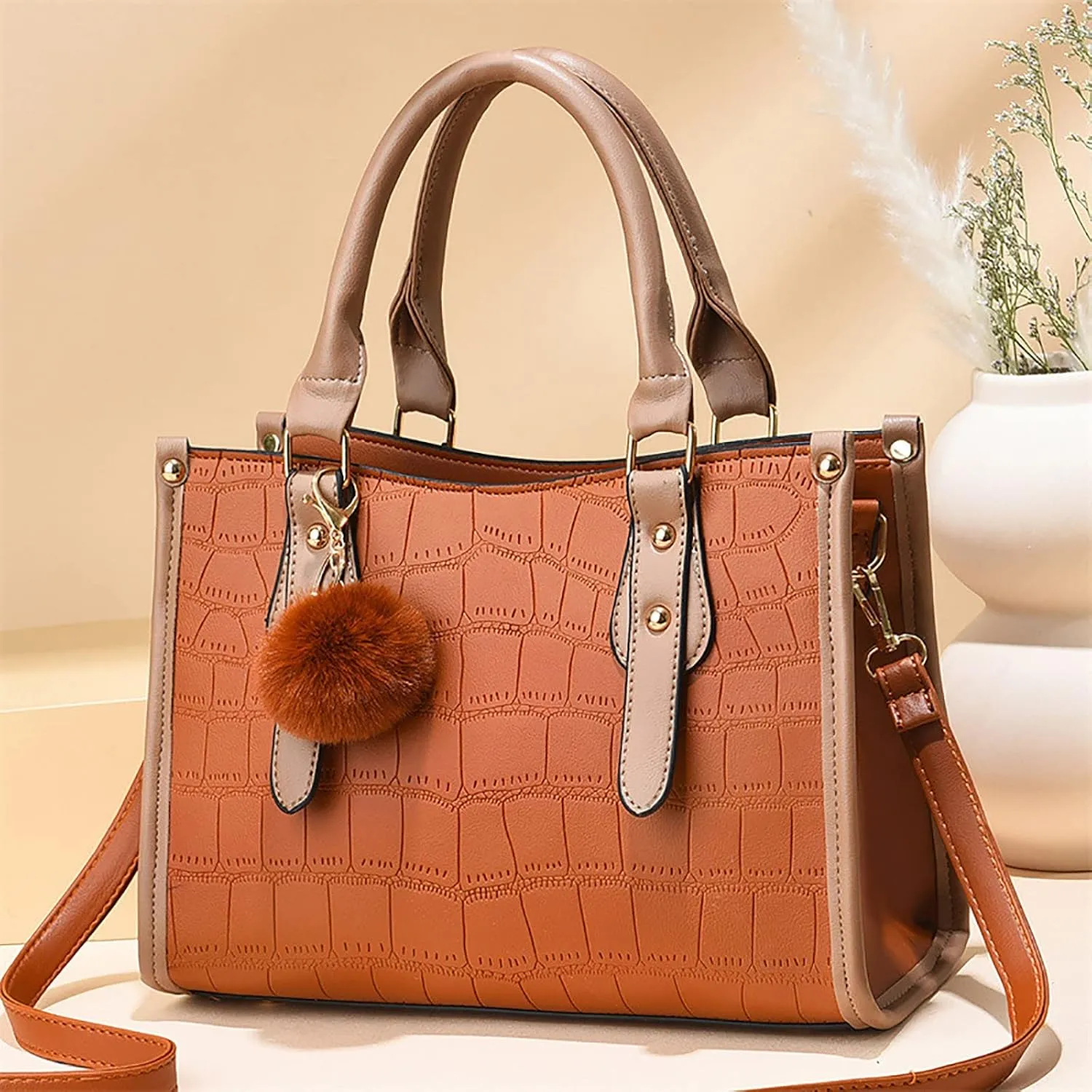 Womens Fashion Tote Bag Ladies Purse Satchel Shoulder Bags Tote Leather Bag Womens Bags for Work