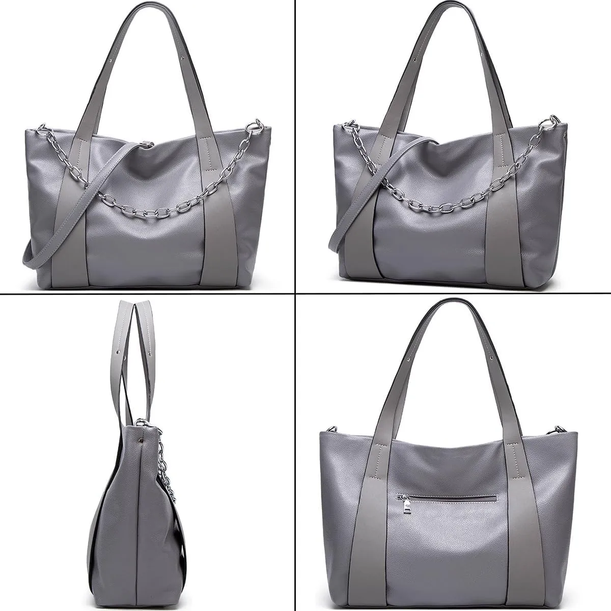 Womens Leather Purses and Handbags Chain Totes Satchel Bag PU Shoulder Bag Ladies Work Top-Handle Bag