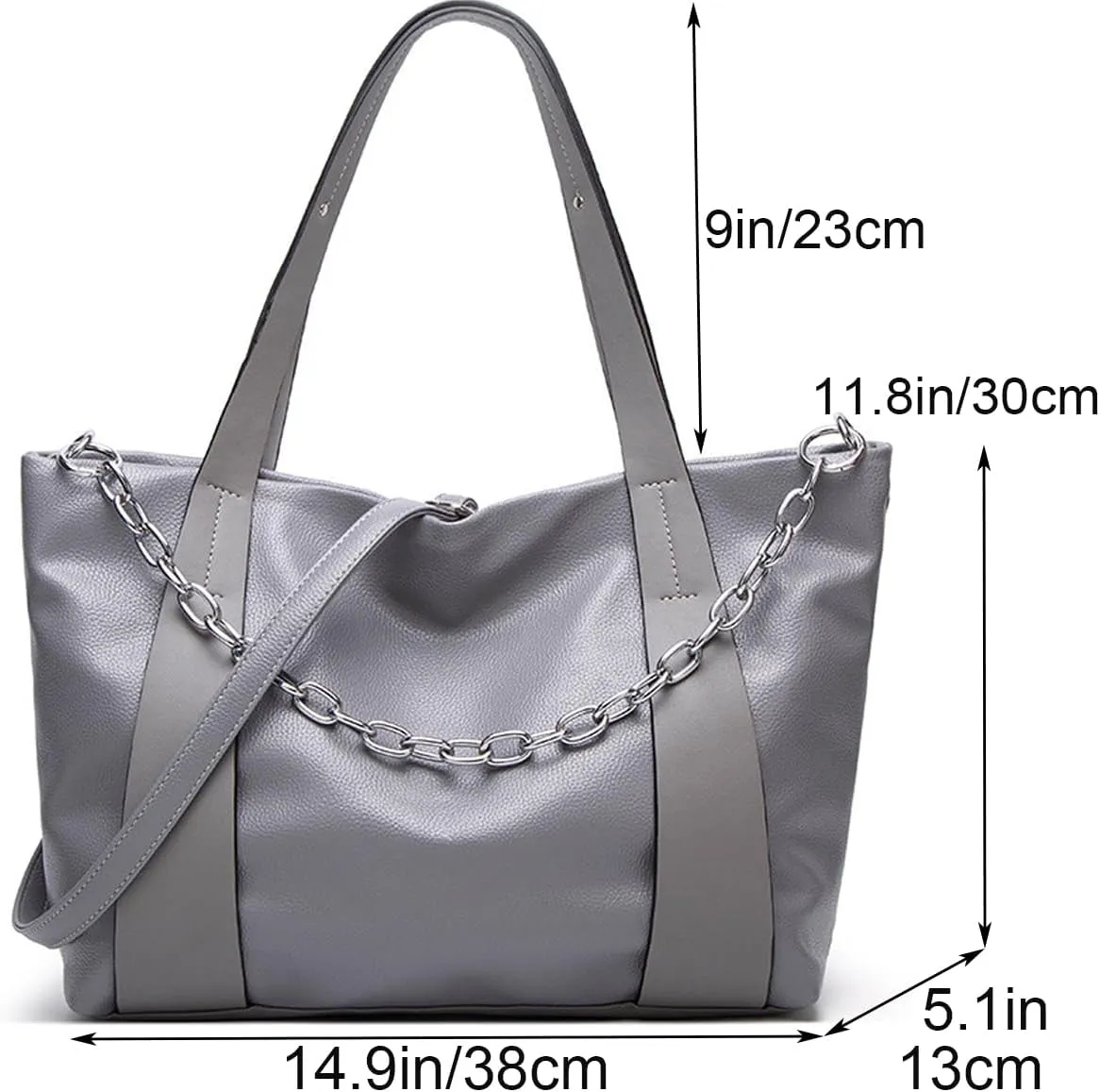 Womens Leather Purses and Handbags Chain Totes Satchel Bag PU Shoulder Bag Ladies Work Top-Handle Bag