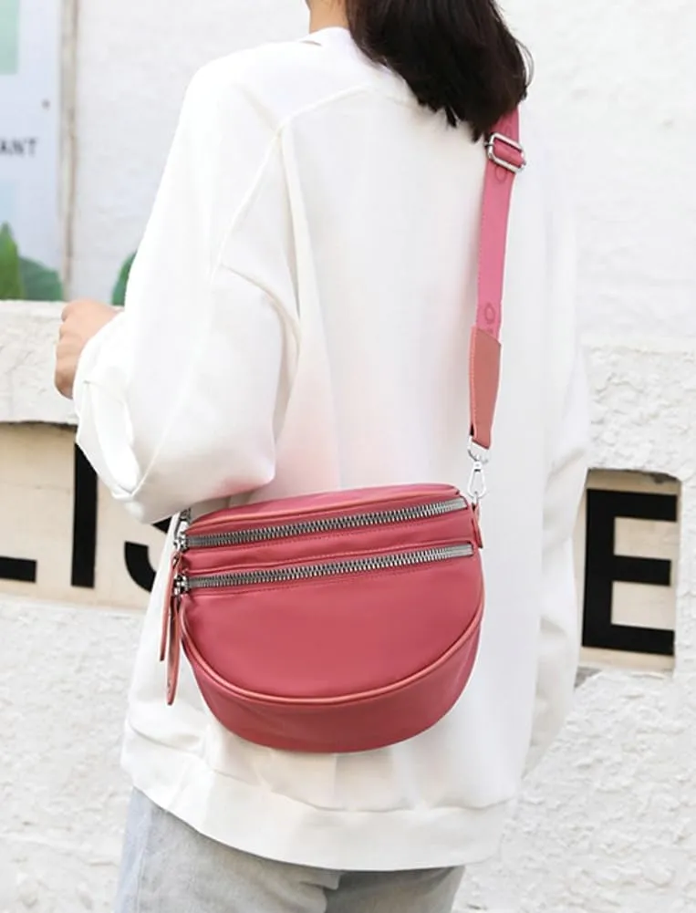 Womens Nylon Crossbody Shoulder Bags Small Shell Purse Totes Handbag Lightweight Double Zippr Phone Pouch Satchel