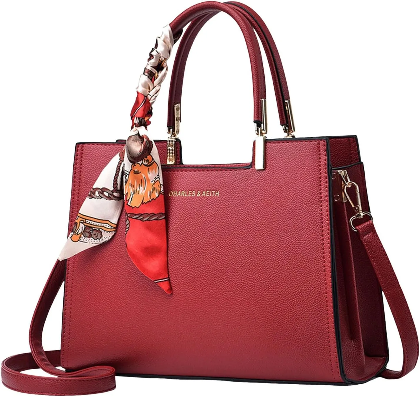 Women's Purses and Handbags Stadium Crossbody Messenger Bags for Concerts Sporting Events Travel Bag with Zipper(Red)