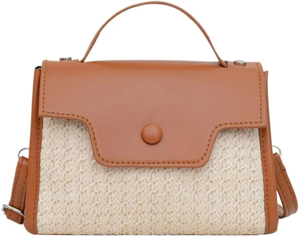 Women's Tote Bag Straw Crossbody Shoulder Bag for Women Trendy Beach Bags Straw Handbag Satchel Purses Totes