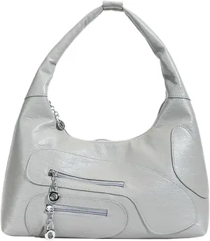 Womens Trendy Dumpling Shoulder Purse Soft Vegan Leather Tote Bag Large Y2k Zipper Handbags Satchels 2025