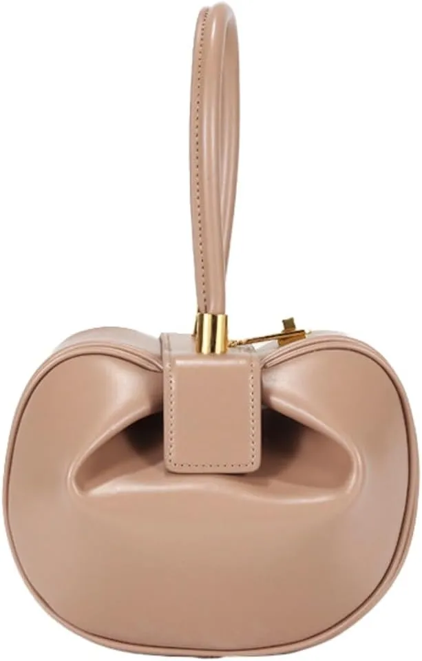 Women's Trendy Genuine Leather Clutch Purse Sphere Wristlet Handbags Mini Tote Bag Elegant Ladies Shoulder Satchels