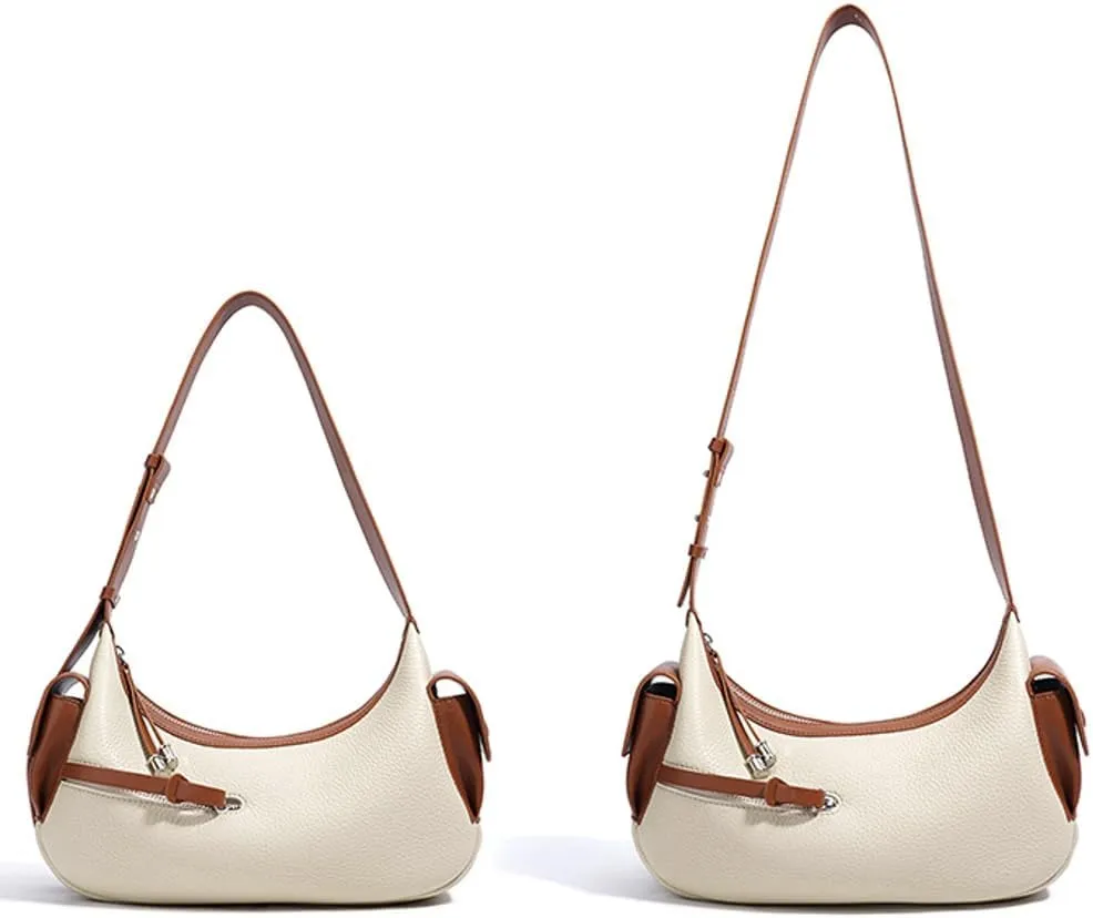 Womens Trendy Genuine Leather Shoulder Bag Small Y2k Dumpling Crossbody Tote Purse Handbags Designer Satchels 2025