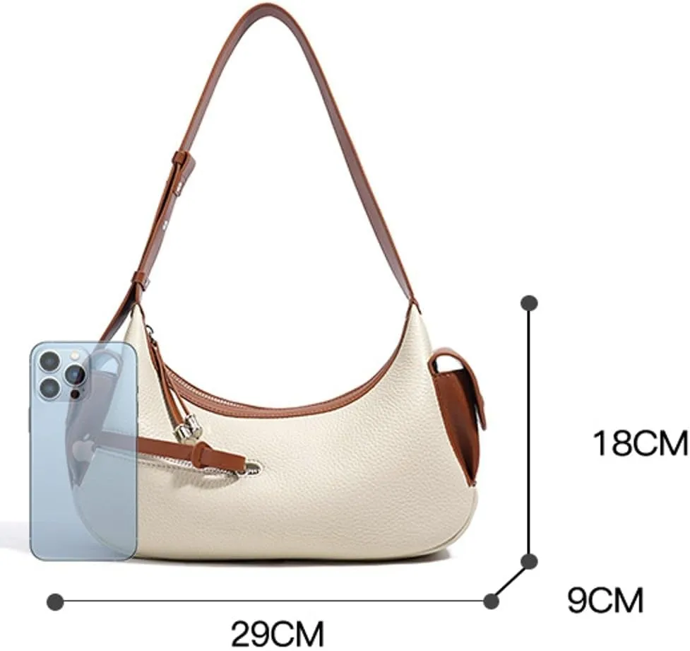 Womens Trendy Genuine Leather Shoulder Bag Small Y2k Dumpling Crossbody Tote Purse Handbags Designer Satchels 2025