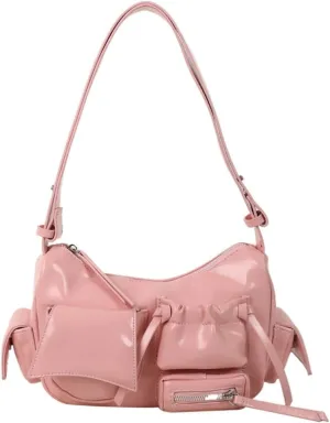 Womens Trendy Shoulder Tote Bag Small Y2k Vegan Leather Crossbody Purse Multi Pocket Handbags Top Handle Satchels