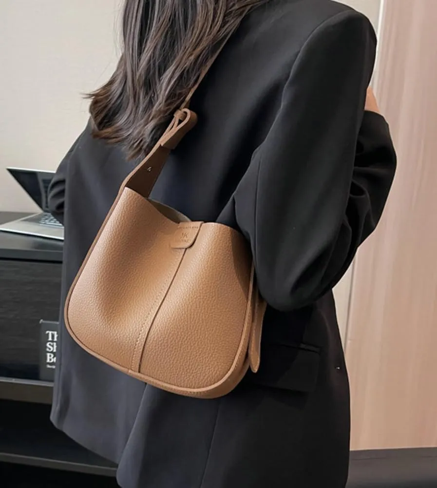 Womens Trendy Vegan Leather Bucket Bag Crossbody Shoulder Purses Small Handbags Ladies Chic Tote Satchels 2pcs