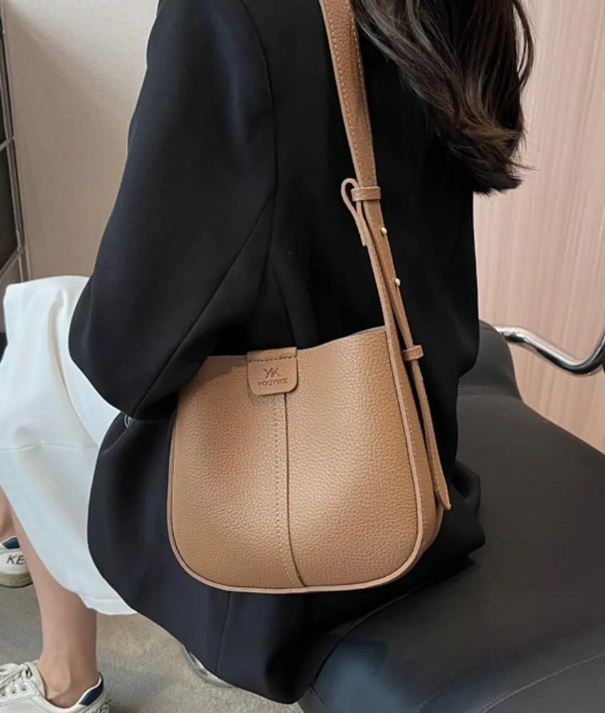 Womens Trendy Vegan Leather Bucket Bag Crossbody Shoulder Purses Small Handbags Ladies Chic Tote Satchels 2pcs