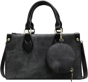 Women's Trendy Vegan Leather Clutch Purse Handbags Small Tote Bag Elegant Ladies Shoulder Crossbody Satchels