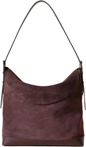 Women's Vintage Genuine Leather Shoulder Bag Large Tote Purse Ladies Handbag Nubuck Cowhide Top Handle Satchels