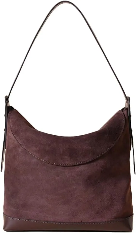 Women's Vintage Genuine Leather Shoulder Bag Large Tote Purse Ladies Handbag Nubuck Cowhide Top Handle Satchels