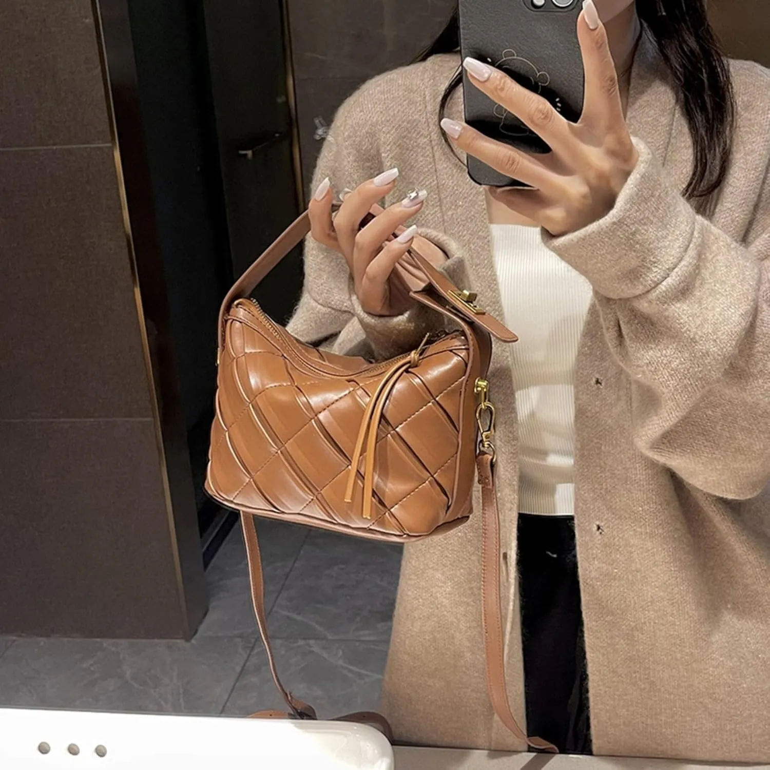 Wome's Crossbody Bag Hobo Shoulder for Women Trendy Pu Leather Handbag Fahion Tote Satchel Bags Purses Wallets