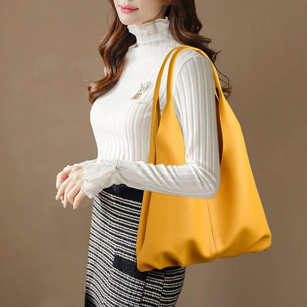 Work Tote Bag Soft Leather Purses for Women's Shoulder Handbags Come with a Zipper Pouch Hobo Bags Vegan Purse